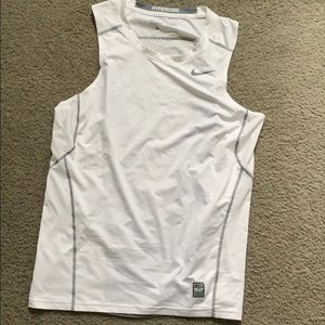 Men’s Nike Pro Combat fitted large white tank